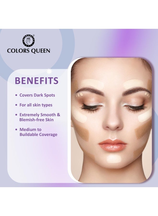 Colors Queen Light Weight Multi-Purpose Matte Concealer Color Corrector Palette | Creamy Matte Finish, Easy to Blend Hydrating Formula | Long Lasting & Waterproof Concealer for Face Makeup (02) - Image 4
